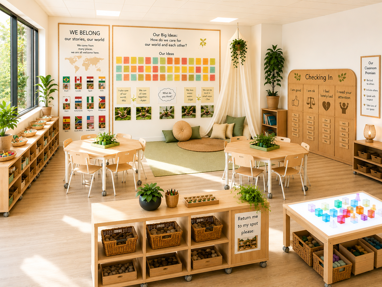Early years classroom presented with intention